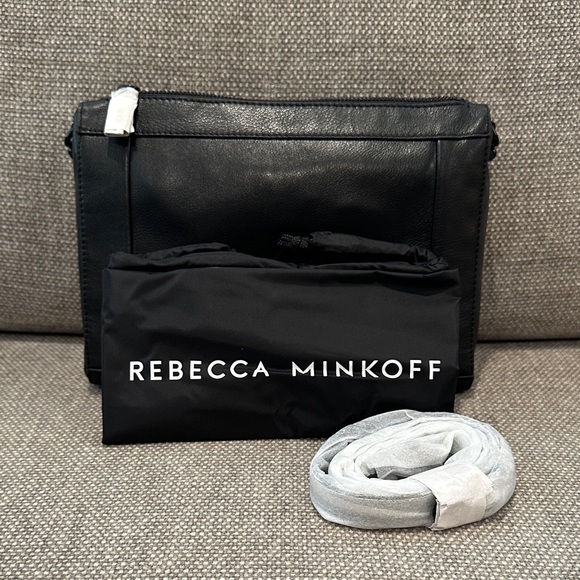 Rebecca Minkoff MAC Leather Crossbody with Zips - Black Shellac - Picture 4 of 4